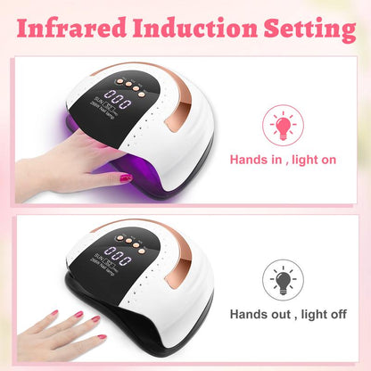 Lkenail UV LED Nail Lamp Autumn Gifts, SUN S2 Fast Nail Dryer, Nail Curing Light with 52 LED Beads, LCD Touch Screen Auto Sensor Nail Lamp Anil Art Tools, Machine for Home Studio Use Nail Manicure Nail Equipment