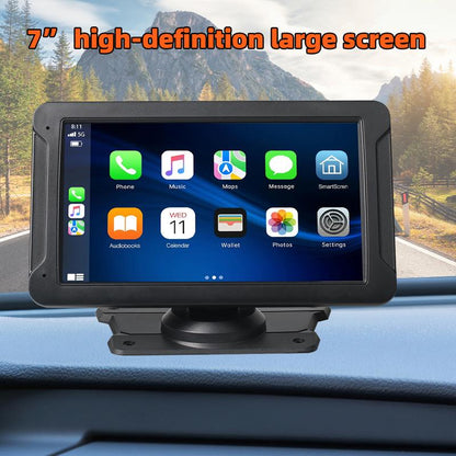 7 Inch Touch Screen Car Radio, Portable Car Stereo Wireless Apple Carplay Android Auto, Comes with Bluetooth 5.0/ Hands-Free/ Link/ Map Navigation/ Voice Control/ TF Card/ AUX/ Backup Camera, Suitable for Sedan, SUV, Truck