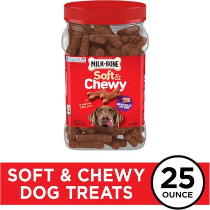 Soft & Chewy Dog Treats, Beef & Filet Mignon Recipe, 25 Ounce Made with Real Chuck Roast