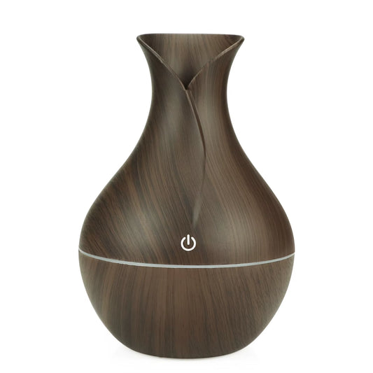 USB Electric Air Humidifier 130ML Mini Wood Grain Aroma Diffuser Essential Oil Aromatherapy Cool Mist Maker with LED for Home