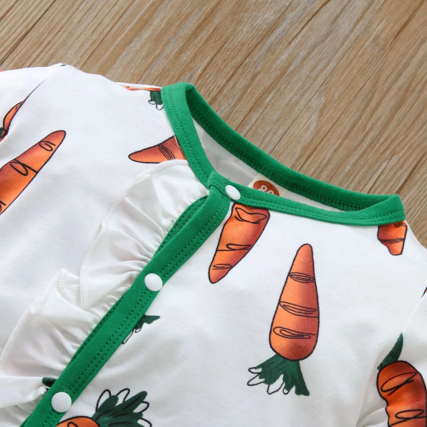 Infant Carrot Print Romper Jumpsuit