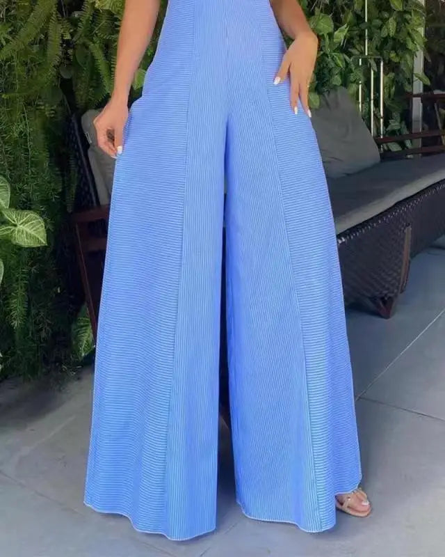 Summer High Waist Wide Leg Long Pants