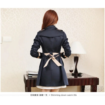 Trench Coat For Women 2022 Autumn Casual Double Breasted Female Long Trench Coats Plus Size Casaco Feminino Ladies Windbreaker