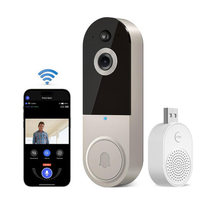 Smart Wireless Video Doorbell Camera, AI Human Detection Video Doorbell Outdoor Camera, Two-Way Audio Video Doorbell Camera with Real-Time Alerts & Motion Detection, Security Cameras