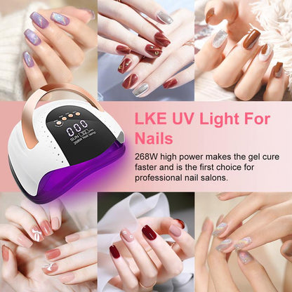 Lkenail UV LED Nail Lamp Autumn Gifts, SUN S2 Fast Nail Dryer, Nail Curing Light with 52 LED Beads, LCD Touch Screen Auto Sensor Nail Lamp Anil Art Tools, Machine for Home Studio Use Nail Manicure Nail Equipment